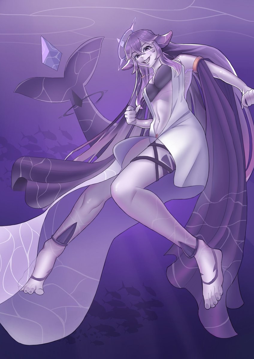 ZebrelArt's tweet photo. Fanart for @megalodon0l, I drew it while watching your debut stream 💜 get better soon shork queen #MegaArt 
#digitalart #digitalpainting #vtuber https://t.co/6T43rR7cZL