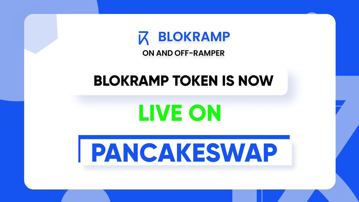 Blokramp token now live on Pancakeswap 🚀🚀
Low cap gem🚀✅
0% buy/sell tax 
Massive marketing incoming

pancakeswap.finance/swap?outputCur…