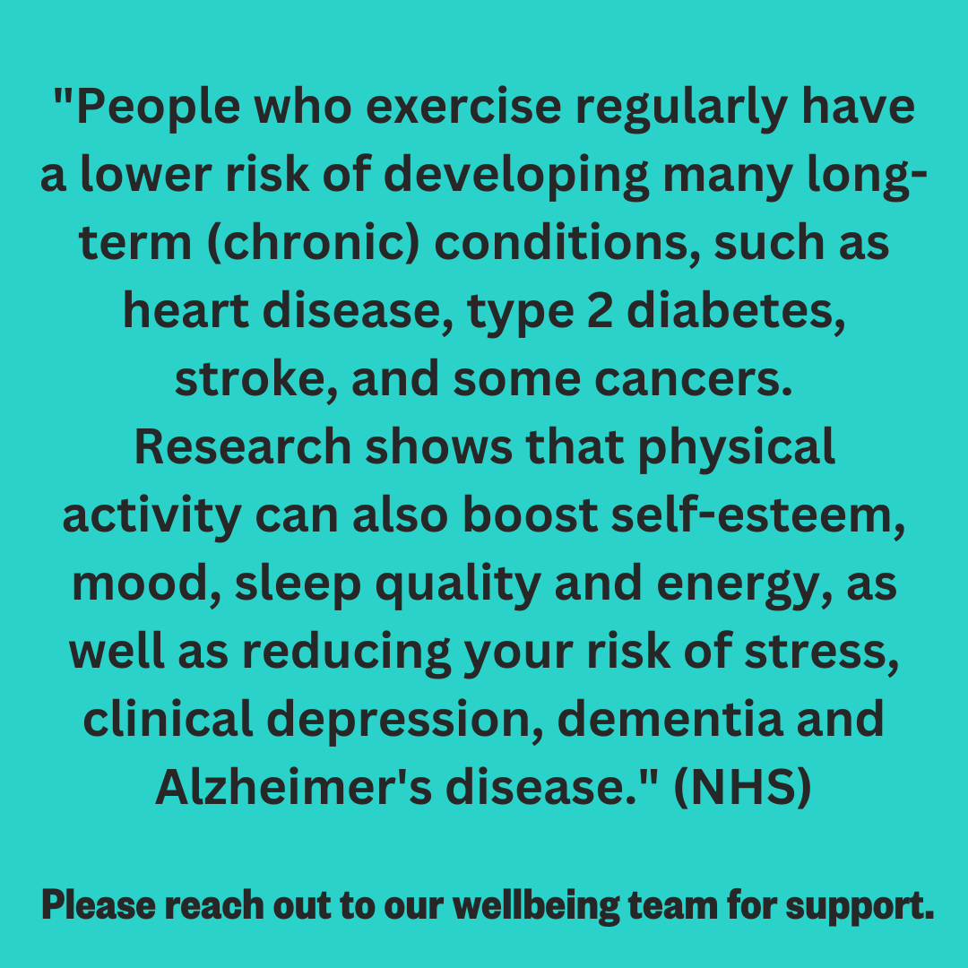 DAY 1 OF WELLBEING WEEK!

We are starting strong 💪 talking about some of the benefits of exercise on mental health!

Follow the link bit.ly/2UxuVnV for more professional advice! 🔗