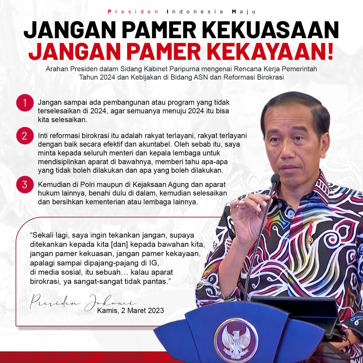 shafigh's tweet photo. Jangan Pamer Kekuasaan 
Jangan Pamer Kekayaan 

@jokowi https://t.co/0kLnxajDNA