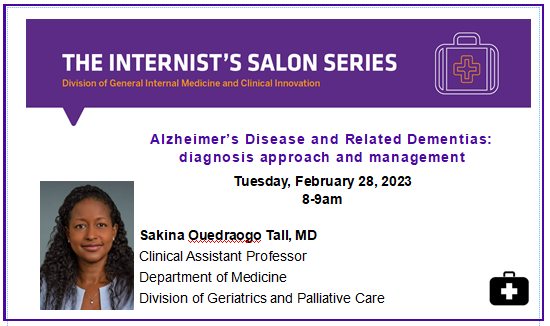 NYUGSOM_DGIMCI's tweet photo. Huge thanks to Dr. Sakina Ouedraogo Tall for her talk on memory loss. PMDs can make a big impact in dementia prevention! It starts with us! “It is never too early &amp; never too late in the life course for dementia prevention”.#InternistsSalon @milnarose @SandyZabarMD @JChodoshMD https://t.co/U3VUWNIXs5