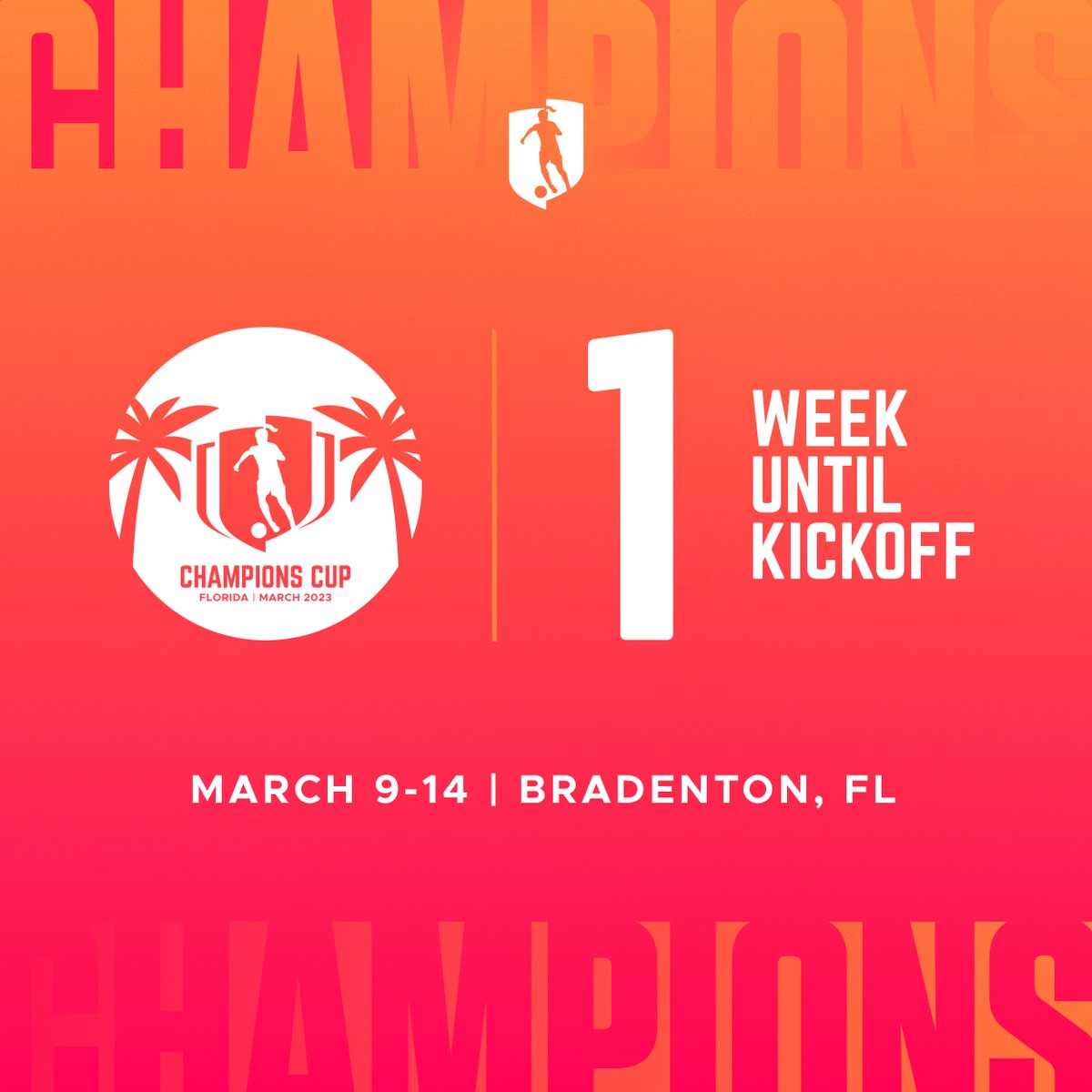 Exactly 1️⃣ week from today #GAChampionsCup kicks off in Florida!! Who else can't wait?!?! 🙋‍♀️
