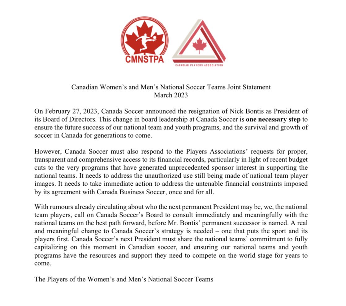 A statement on behalf of the CSPA and CMNSTPA.