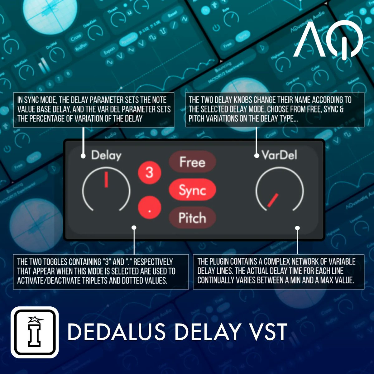 IsotonikStudios's tweet photo. DEDALUS DELAY VST by AQUSMATIQ AUDIO
AVAILABLE 10th MARCH @IsotonikStudios
#Audioeffect #delay #chaotic #granulator #overdrive #parametermodulation #gatedeffect #VST #AudioUnits #AAX #daw #producer #producerlife #electronicproducer #edm #sequencer https://t.co/1aDuSPDsPv