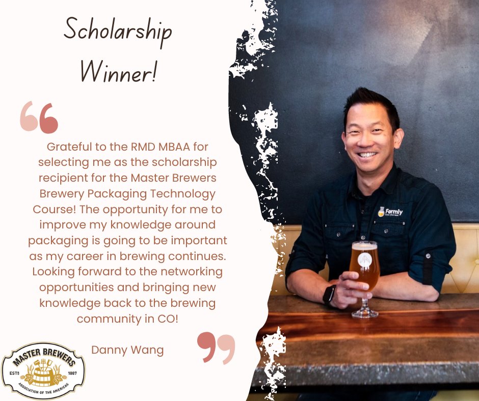 SCHOLARSHIP WINNER!

Congrats Danny Wang on being awarded the scholarship for the Brewery Packaging Technology Course! We look forward to hearing about your experience and what you learn!