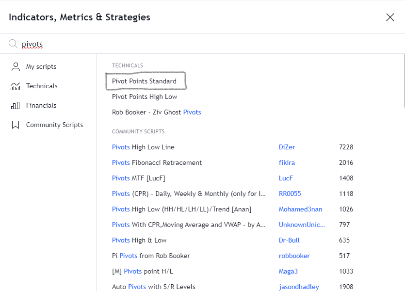 SanjoSommer's tweet photo. 2⃣ pivots as indicator on tradingview and the settings

search for the pivots 

Pivot Points Standard is the one I use and can be used directly without much change in settings.

I actually use only 2 pivots in the line " Number of pivots back". 
but in this example I'll use 10 https://t.co/b1bCSXSoa2