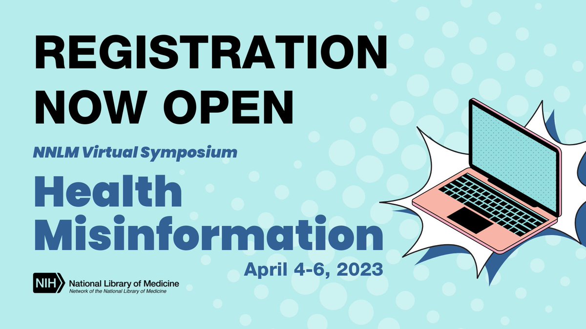 Is it health misinformation or disinformation? How can you ensure accurate &amp; reliable health information? Join the Network of the National Library of Medicine April 4-6, 2023, for the NNLM Health Misinformation Symposium. This virtual event is free.  nnlm23.vfairs.com/en/registratio…