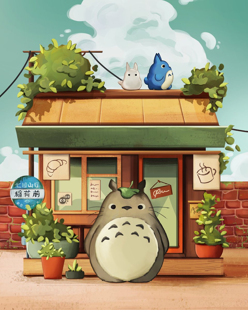 i_mstorm's tweet photo. Totoro Cafe ☕✨ #digitalart #ghibli https://t.co/KNk9E61N18