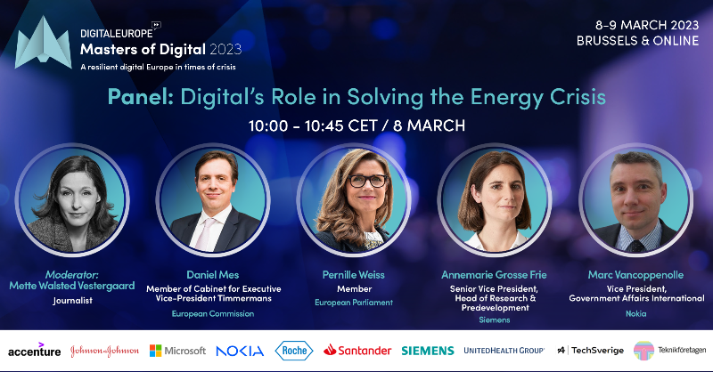 DIGITALEUROPE's tweet photo. ❗ Coming to #MoD2023? Bookmark this summary of Day 1️⃣'s panels so you don't miss a second!

Experts will cover...

➡️ #EnergyCrisis
➡️ #CyberResilienceAct
➡️ #FemaleFounders in Tech &amp; more!

Not registered yet? You can tune in from anywhere by attending online. Don't wait ⤵️