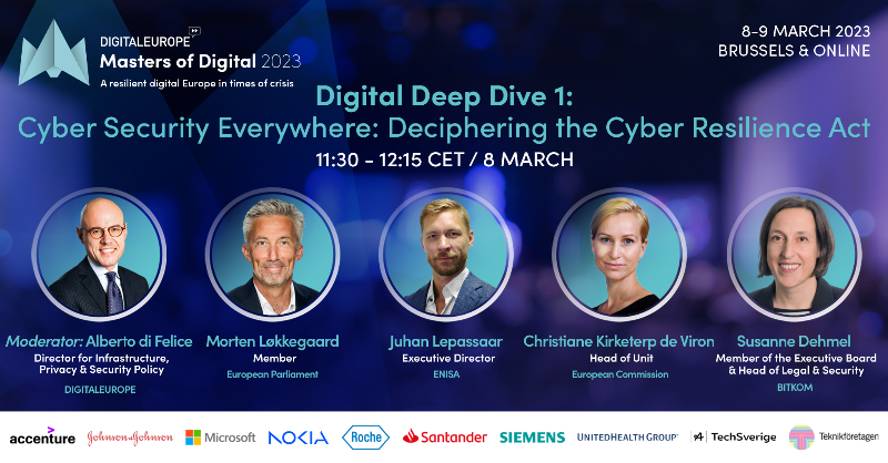 DIGITALEUROPE's tweet photo. ❗ Coming to #MoD2023? Bookmark this summary of Day 1️⃣'s panels so you don't miss a second!

Experts will cover...

➡️ #EnergyCrisis
➡️ #CyberResilienceAct
➡️ #FemaleFounders in Tech &amp; more!

Not registered yet? You can tune in from anywhere by attending online. Don't wait ⤵️