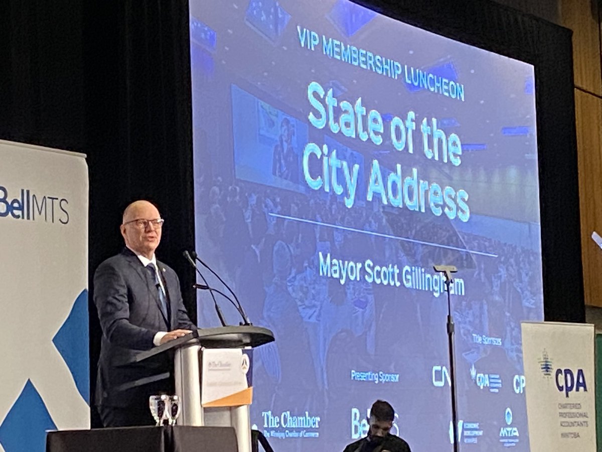 blumczynska's tweet photo. ‘Relentless hope’ a beautiful and captivating message shared by #Winnipeg’s Poet Laureate Chimwemwe Undi at Mayor @ScottGillingham’s inaugural State of the City address. I truly believe that together we can transform our communities, reshape our future. 
@TheWpgChamber #WCCSOTC https://t.co/v3NArRATa8