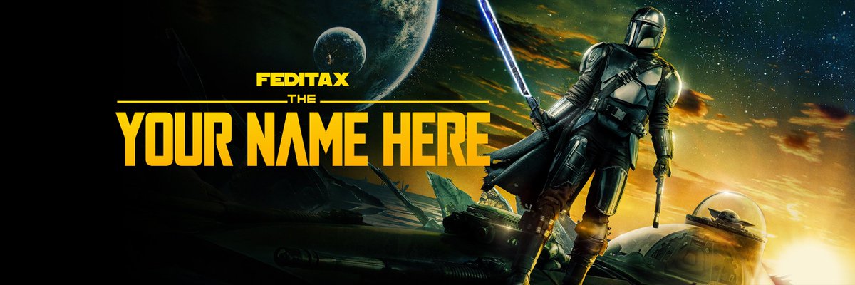 feditax's tweet photo. 🚨CUSTOM BANNERS 🚨#TheMandalorian is here 🎉

Follow Retweet and Write down your Name in Comment Bellow! 👇
To get a personalized banner!

NOTE: Comments are Open for 48 Hours Only!
#Feditax #StarWars #Mandalorian https://t.co/gii5rPUb81
