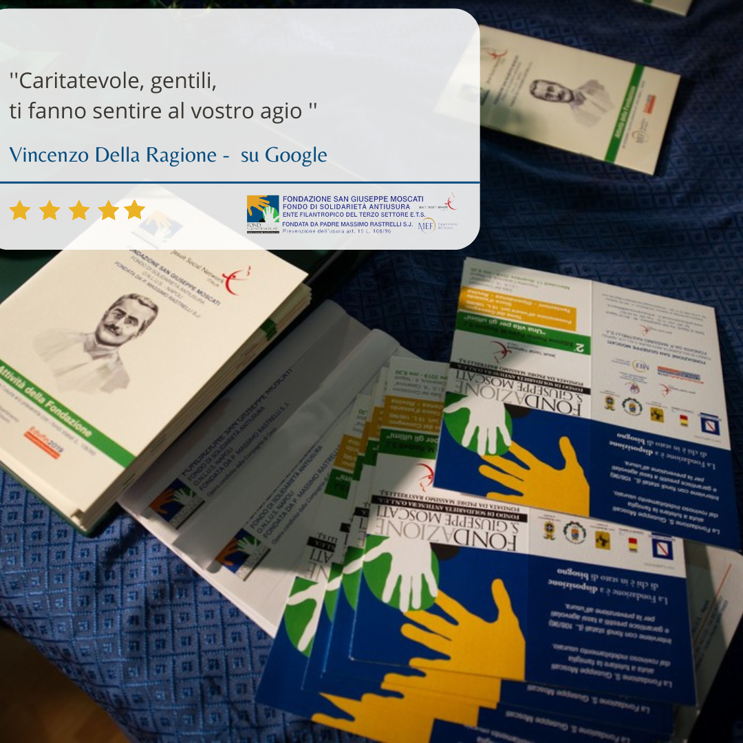 Questi sono i motivi che ci spingono a fare sempre meglio 🧡

Scopri di più: antiusuramoscati.com/la-fondazione/

Ci trovi presso:
Via S. Sebastiano 48 80134 Napoli

#fondazionemoscati #fondazioneantiusura #napoli #culturaantidebito #solidarietàsociale #diritti