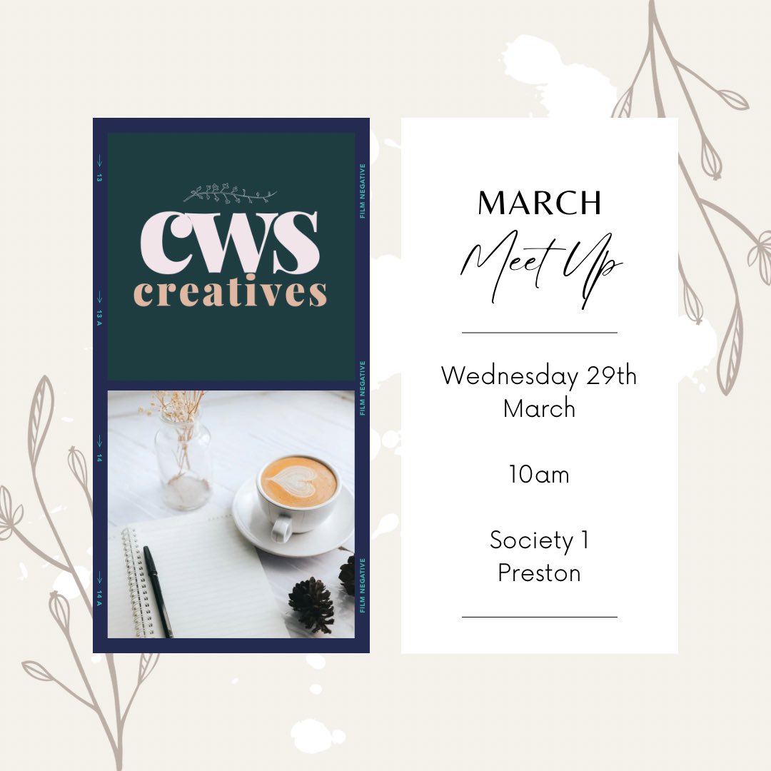Our next meet up! Will you be there? Tickets available here eventcreate.com/e/cwscreatives… 

#meetup #networking #WomeninBusiness #creativelancashire #creativewomen #lancashire #preston #northwest #northwestnetworking