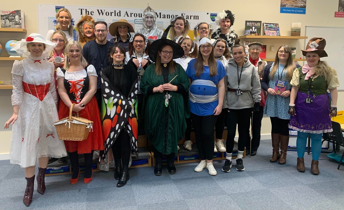 CE_Cosgrove's tweet photo. Tell me you work in a primary school, without telling me...📚
.
The most incredible day celebrating #WorldBookDay2023 @ManorFarmSchool 📚♥️
.
What. A. Team!! https://t.co/SV9E2UMHP7