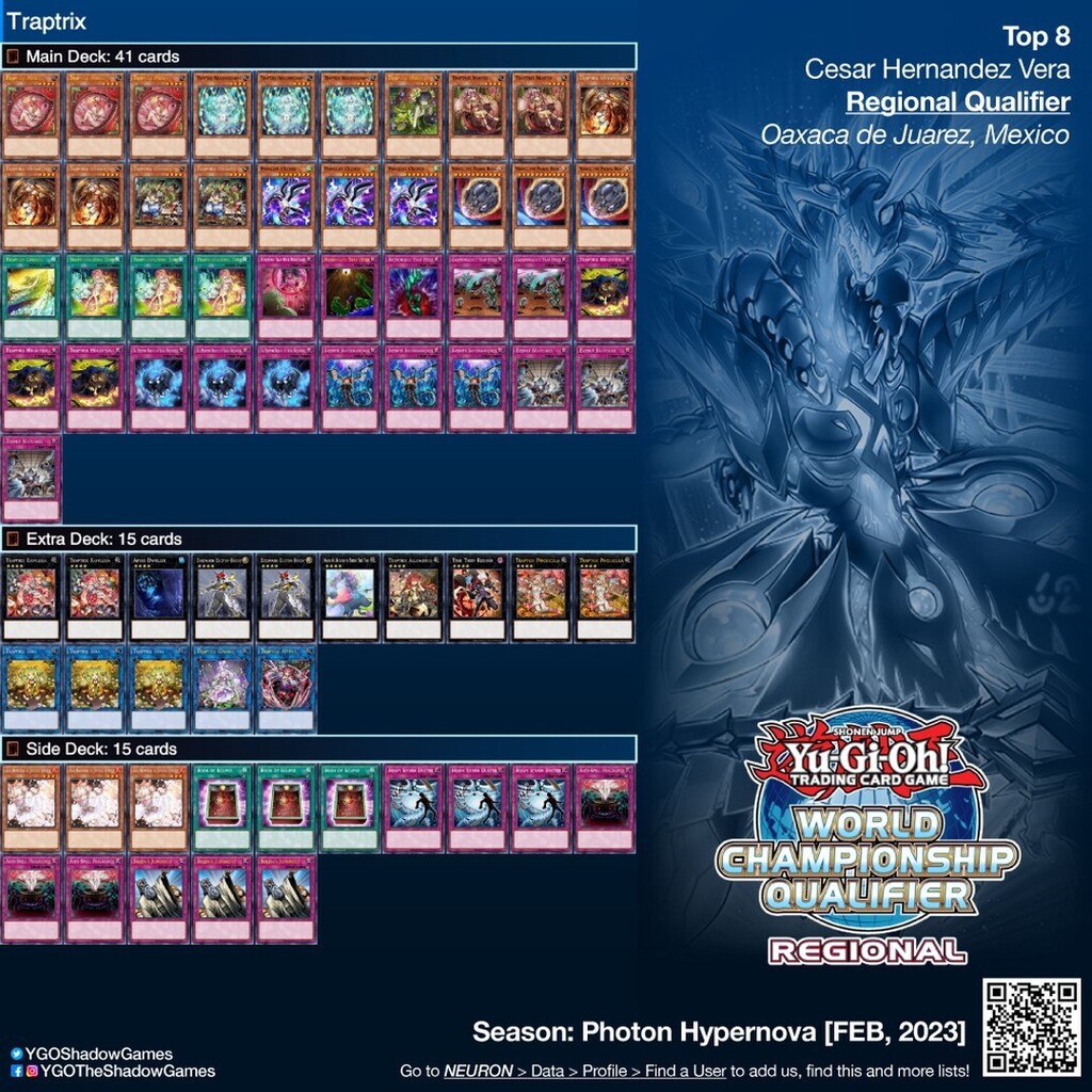 Deck: #Traptrix  Top 8: Cesar Hernandez Vera  Event:  #RegionalQualifier #Mexico   Host: #DuelCityOaxaca  Season: #PHHY  [FEB, 2023] #YGO #YuGiOh #TheShadowGames #YuGiOhCards # #YuGiOhTCG  #DeckList https://t.co/2SB2OW37of