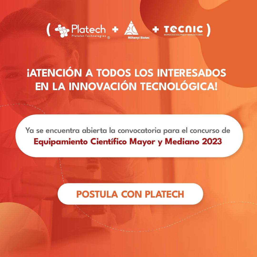 Platech_Chile's tweet image. ATENCIÓN🚀 ¡Ya se encuentra abierta el Concurso de Equipamiento Científico Mayor y Mediano 2023!
¿Necesitas equipamiento especializado para tu laboratorio? ¡En Platech estamos para ayudarte! 💡💪
Los invitamos a reunirse con nuestros expertos  escríbenos a c.zuleta@platech.cl