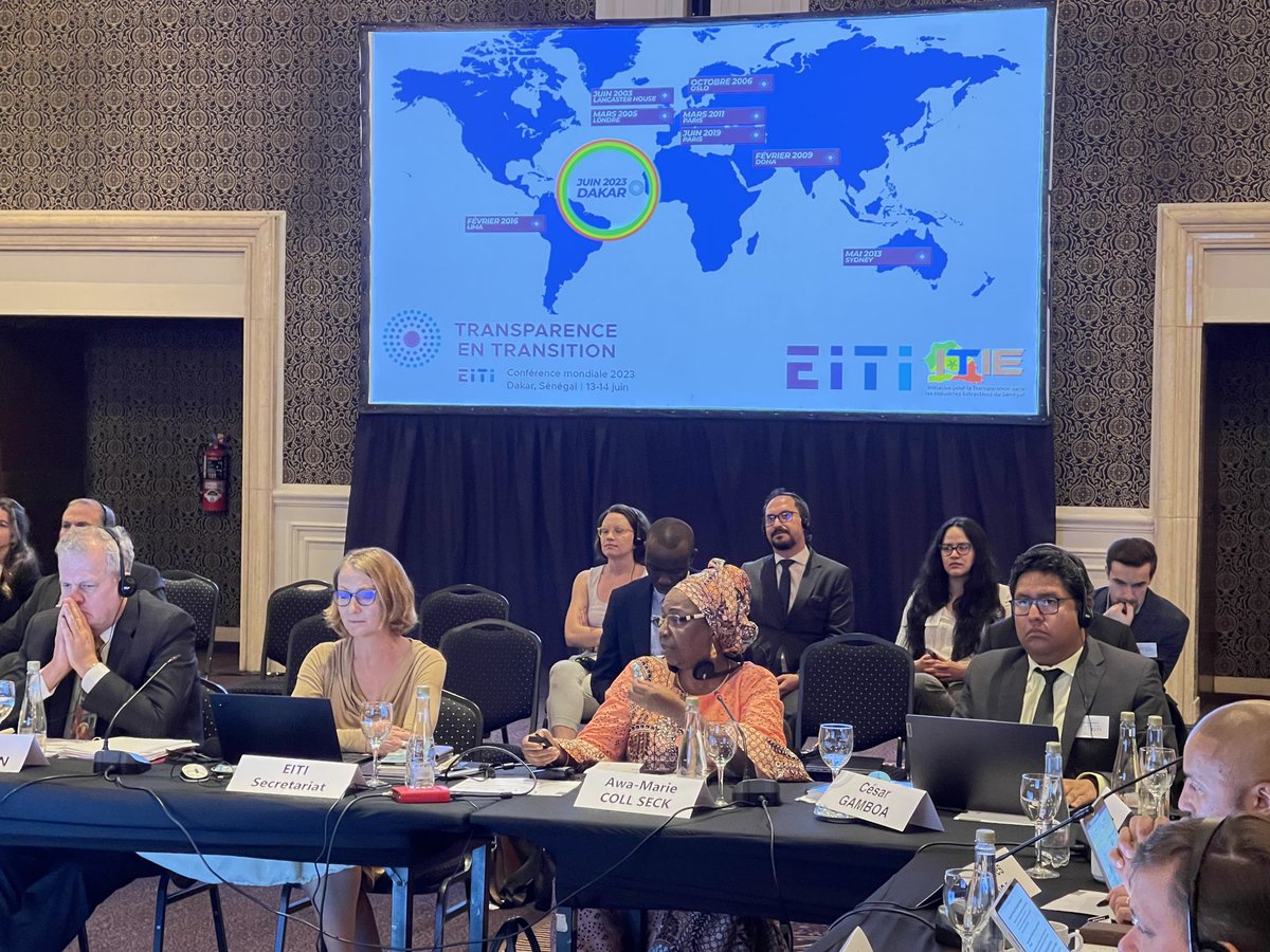 Itie_Senegal's tweet photo. ⁦⁦@AwaMCollSeck⁩ présente au Conseil d’administration ⁦⁦@EITIorg⁩ à #BuenasAires l’état d’avancement des préparatifs de la Conférence mondiale prévue à #Dakar les 13 et 14 juin au #CICAD ⁦@HelenClarkNZ⁩ #senegal #kebetu https://t.co/Azb9HYO21u