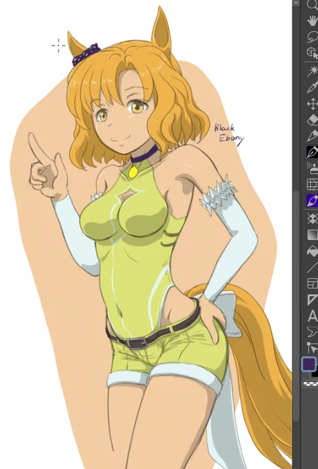 今日描いたのはブラックエボニーさん #モブウマ娘お絵かき 