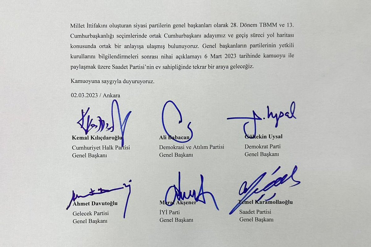 alibabacan's tweet photo. Ülkemiz için hayırlı olsun.

Toplantımıza ev sahipliği yapan Sayın @T_Karamollaoglu başta olmak üzere tüm genel başkanlara teşekkür ediyorum. https://t.co/TFsoMxRqDk