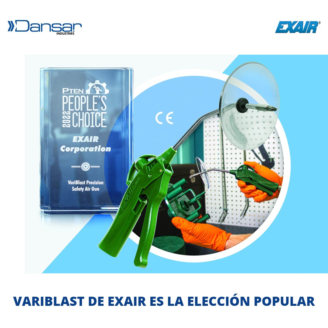 dansarcostarica's tweet photo. La pistola de aire de seguridad de precisión VariBlast® de EXAIR ganó el premio People’s Choice 2022 de Professional Tool and Equipment News (PTEN). #Dansar #Exair #Industria #CostaRica
https://t.co/uJjAwPv9eQ https://t.co/zmmw3V7xlt