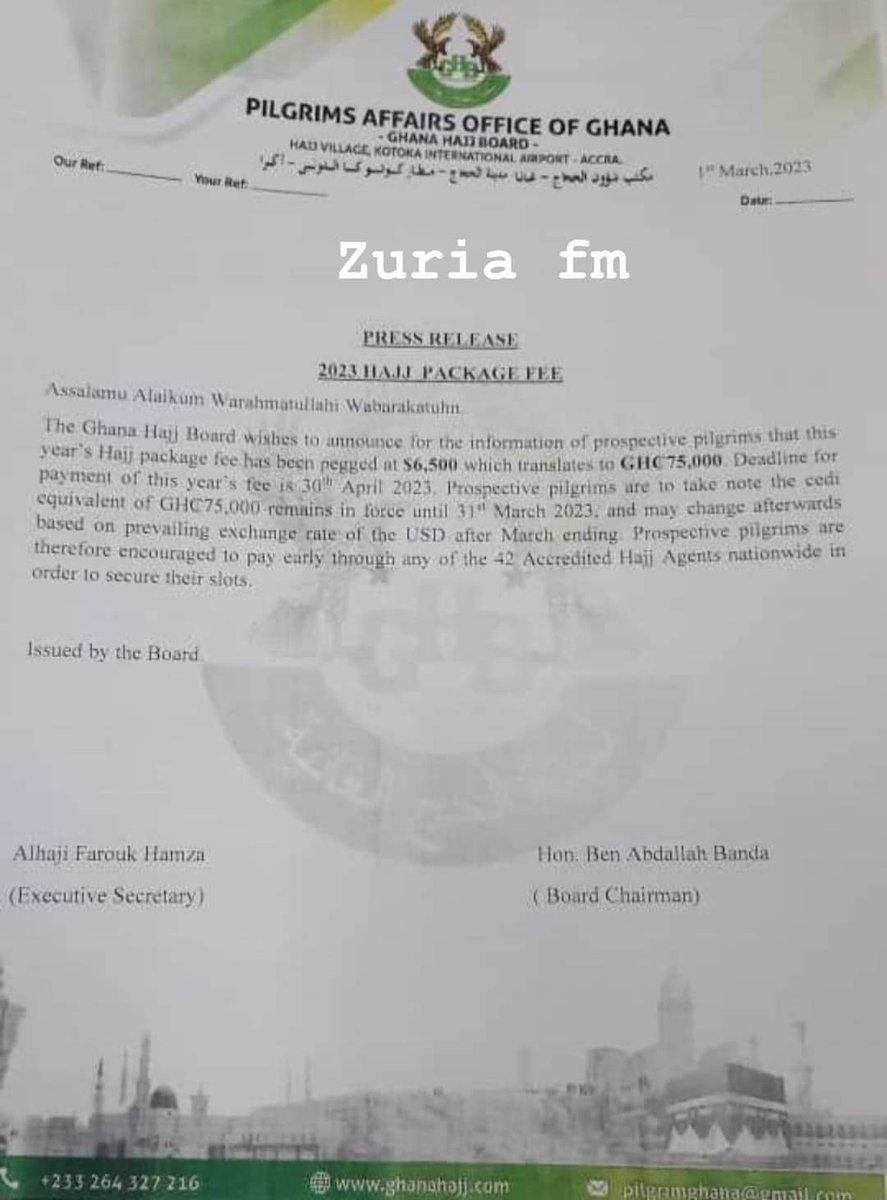 Hajj Fares at 75,000 Ghana Cedis under <a href="/MBawumia/">Dr. Mahamudu Bawumia</a>.....Hmmmm