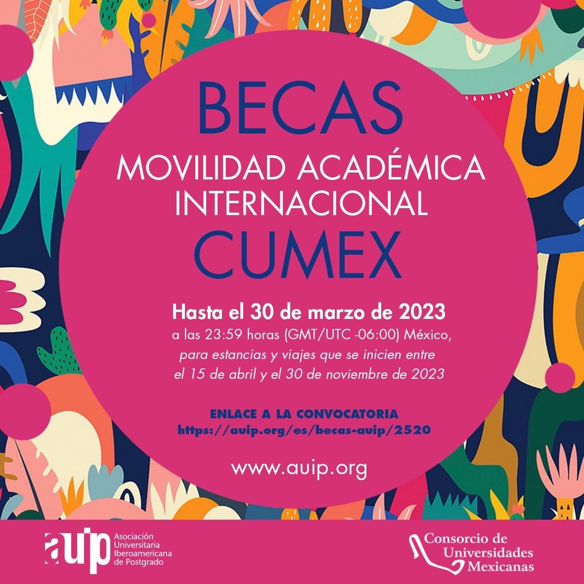 CSRI_UACH's tweet image. Participa en el Programa de Becas de Movilidad CUMEX-AUIP📢
Es indispensable registrarte en 👉 movilidad.uach.mx 
Recuerda que la Carta de Presentación debe ser solicitada en UACH - Dirección de Investigación y Posgrado 📝