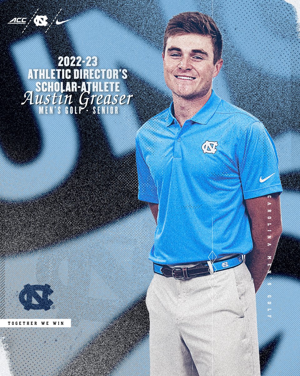 Two-time All-ACC as a player and No. 1 all-time in UNC career stroke average, @AustinGreaser is the men's golf team's Athletic Director's Scholar-Athlete Award recipient.