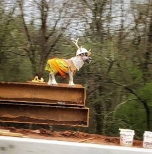 Found this guy passing some local bridge construction lol wish I knew the story behind him #welcometothesouth
