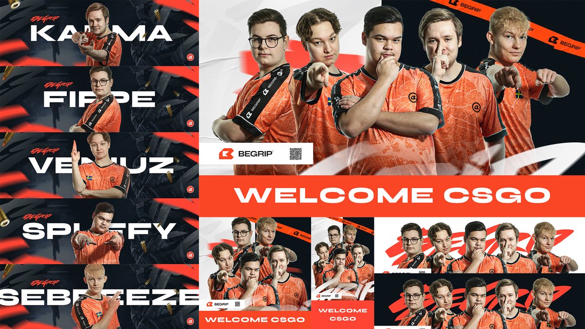 Stuff I made for the announcement of <a href="/BegripGaming/">BEGRIP</a> 's csgo team🤠
Also helped them out back when they rebranded with some visuals, that and more in my portfolio project - behance.net/gallery/158868…