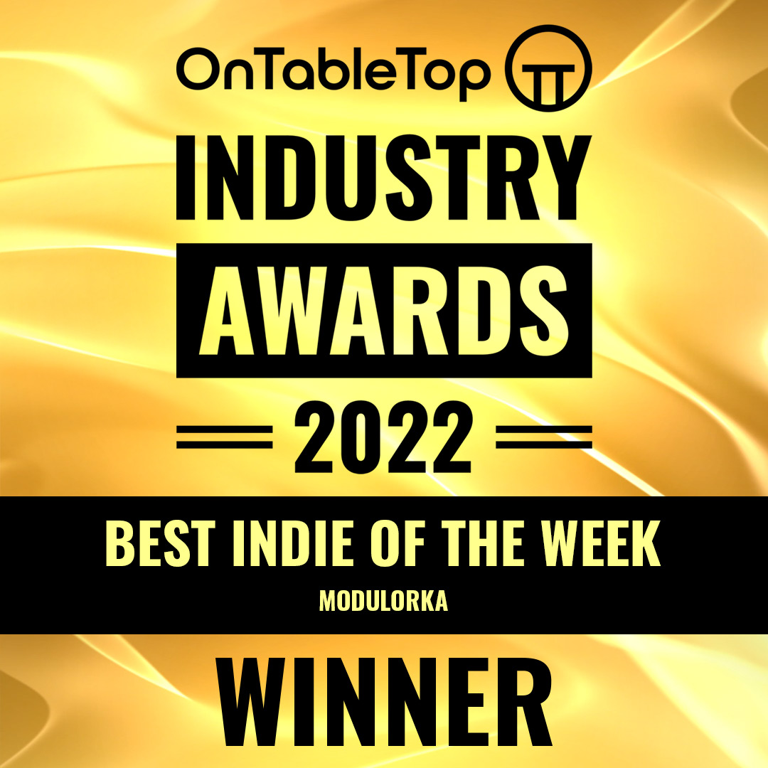 ontabletop's tweet photo. The Indie Of The Year for 2022 as part of the #OnTableTopAwards was the excellent #Modulork and #Modulorka! A return of an awesome game of Orcish mayhem on the tabletop! https://t.co/zZmvAqVswX https://t.co/i5Ev96FKIA