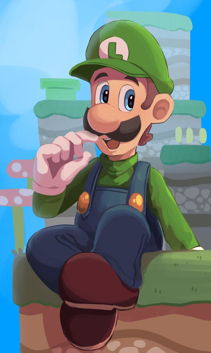 It’s-a me, Luigi! 
~
Art by hiyashimeso! 
~
#Luigi #SuperLuigi #SuperMario #Nintendo