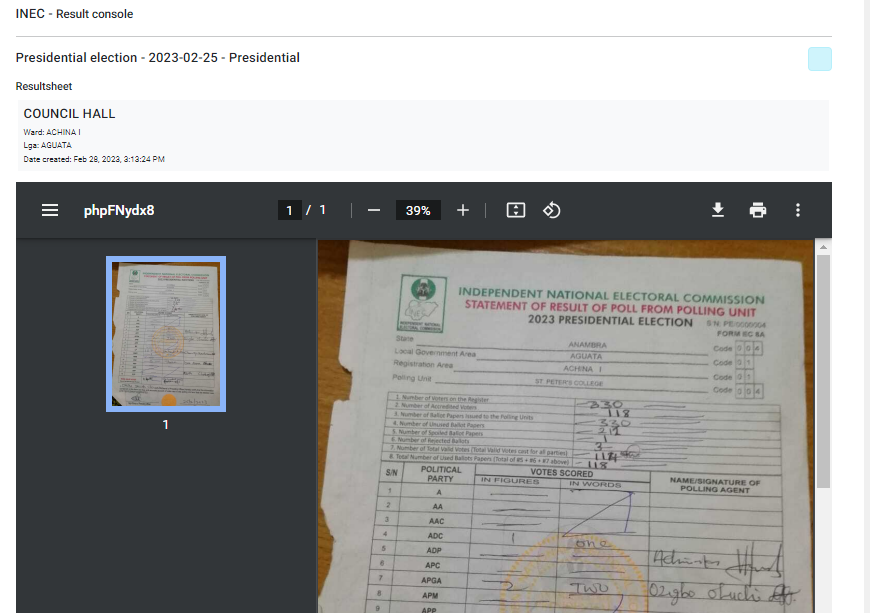 dmightyangel's tweet photo. So in Anambra of @PeterObi , the same result was uploded for ST. PETER'S COLLEGE
Ward: ACHINA I
Lga: AGUATA
&
COUNCIL HALL
Ward: ACHINA I
Lga: AGUATA
@ZainAsher COME & SEE FRAUD your candidate did in the Biafraland๐คฃ๐คฃ๐คฃ
#OBIfraud https://t.co/LKbbykXCbw