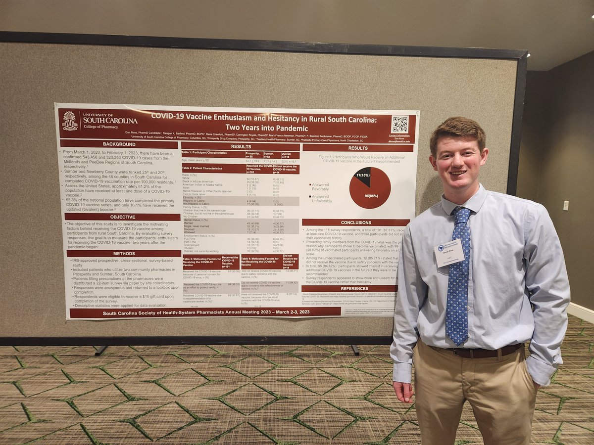 Excited for the <a href="/SCSHPharmacy/">SCSHP</a> annual meeting poster session later today.  
Some select posters from <a href="/Tandem_USC_PGY1/">Tandem Health USC-COP PGY-1 Pharmacy Residency</a> resident <a href="/apothekaitty/">Kaitlyn North</a> and <a href="/UofSCPharm/">University of South Carolina College of Pharmacy</a> students Dan Rose &amp; Trey Edwards, et al.  #GamecockPharmacist