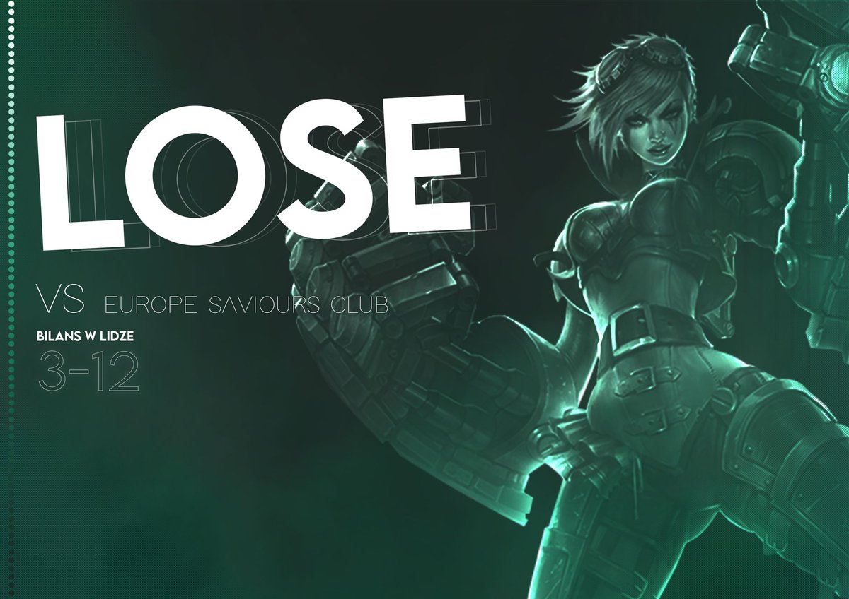 Po potężnym Gasheniu w early ulegliśmy <a href="/EuropeSaviorsCB/">Europe Saviors Club ✨️</a>, GGWP!

Niestety, wraz z tą przegraną tracimy szansę na playoffy w tym splicie, ale przed nami wciąż 3 mecze!

#2Ultraliga