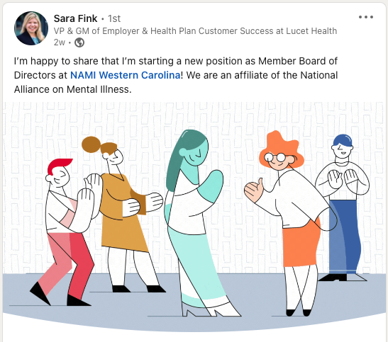 LucetHealth's tweet photo. We're thrilled for Sara Fink, our VP of Customer Success, to partner with @NAMIWNC.
It's an honor to connect with an organization doing such important work in mental health awareness and destigmatization. #OptimizeBH #MentalHealth #BehavioralHealth #StopTheStigma https://t.co/JwNGxyijDR