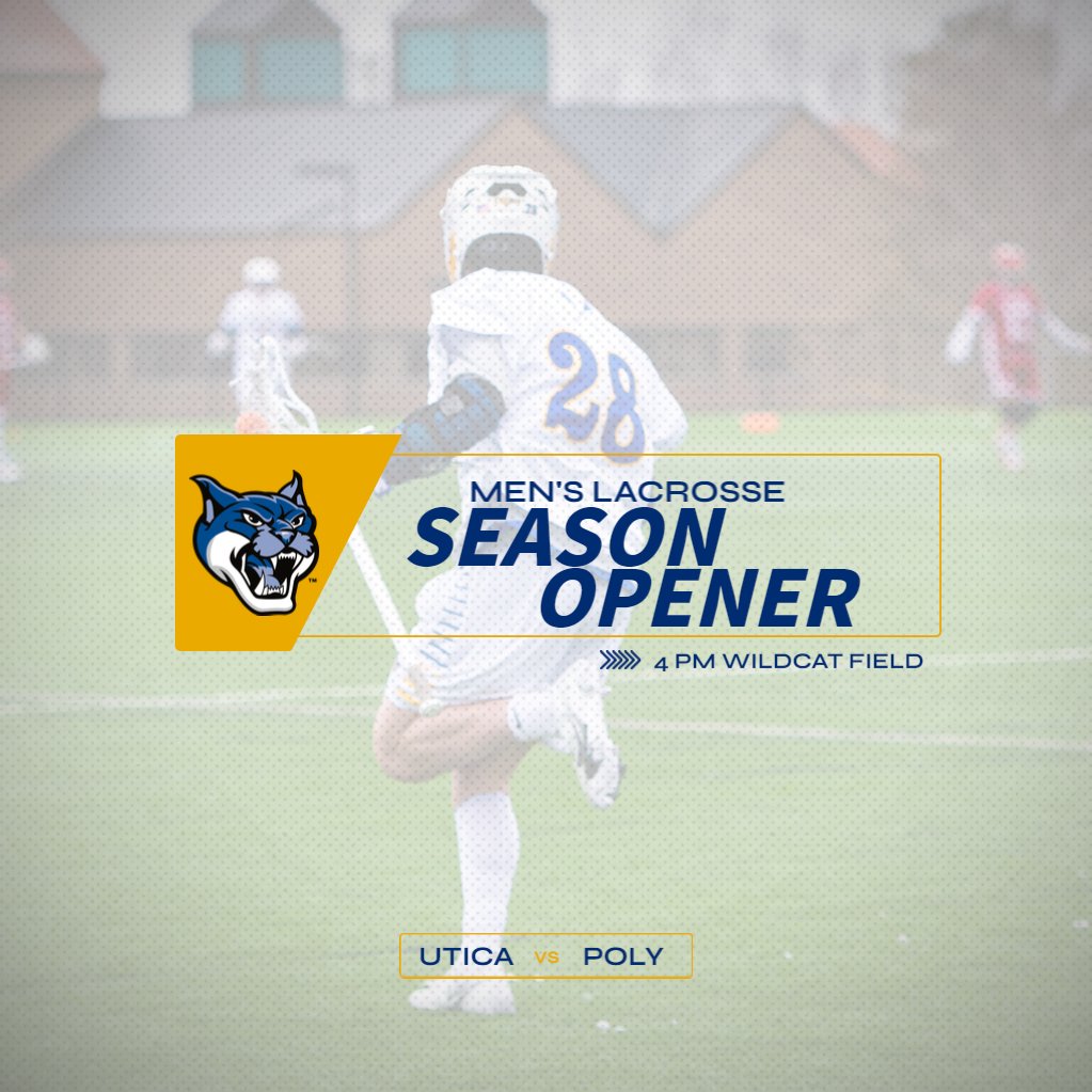 PolyWildcats's tweet photo. ๐ฅ#GAMEDAY!๐ก๐ต
The Wildcats open their season at home against Utica University tonight!
๐ - 4:00 PM
๐ - WIldcat Field
๐บ๐ - Check our schedule for live coverage links!
#PolyMLAX #d3lax https://t.co/k1ajFDtwXb