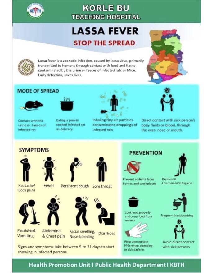 All you need to know about the LASSA FEVER;  mode of spread, symptoms and prevention.

Be vigilant and stay safe⚕️
#lassafeverawareness