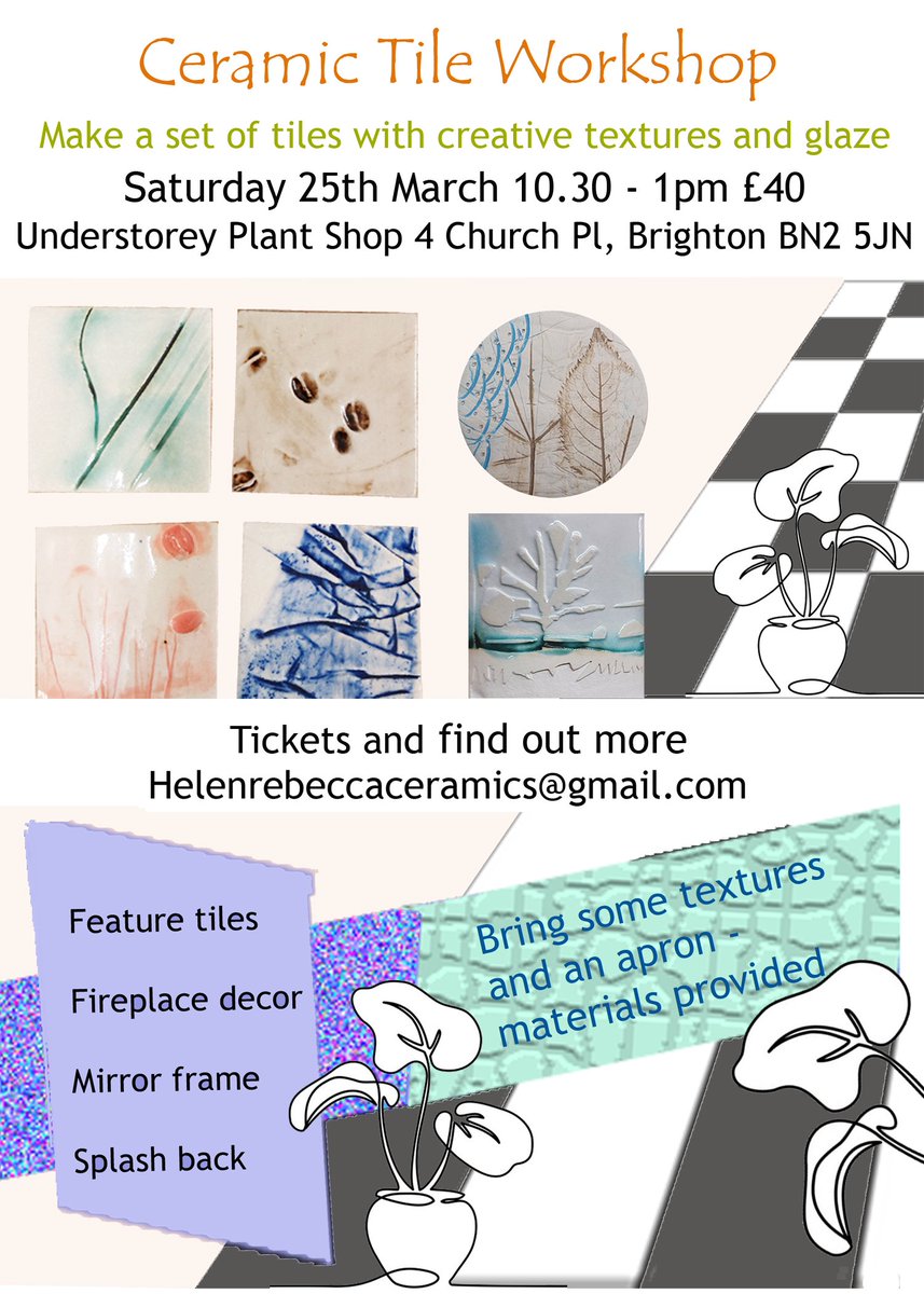 Ceramic Tile Making workshop. Using inlay texture techniques, Tile cutting and colours with oxides - all in one session! 
#ceramics #potteryclasses #PotteryThrowdown #ceramictiles #clayworkshop #learnceramics #brighton #hove #brightonandhove #Sussex