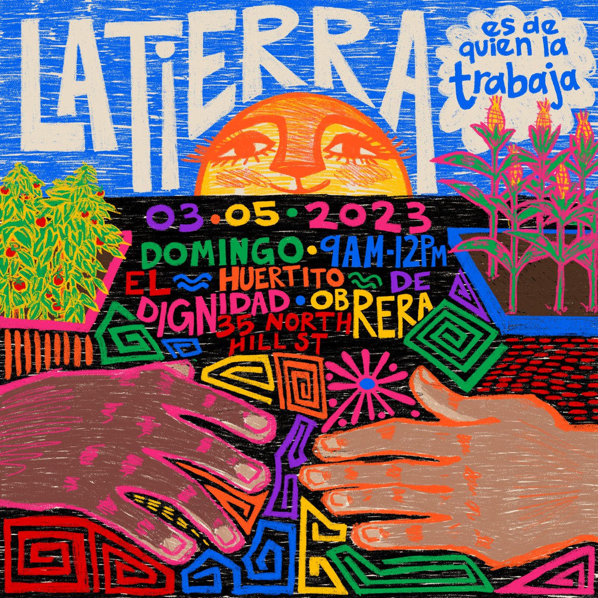 Todes cordialmente invitades este domingo  05 de Marzo  desde las 9:00 am del Mediodía a las 12:00 pm a nuestro día de trabajo y convivencia en el huertito de Dignidad Obrera! Tendremos tamalitos para compartir.

35 North Hill Street 

Aquí te esperamos con tu familia!