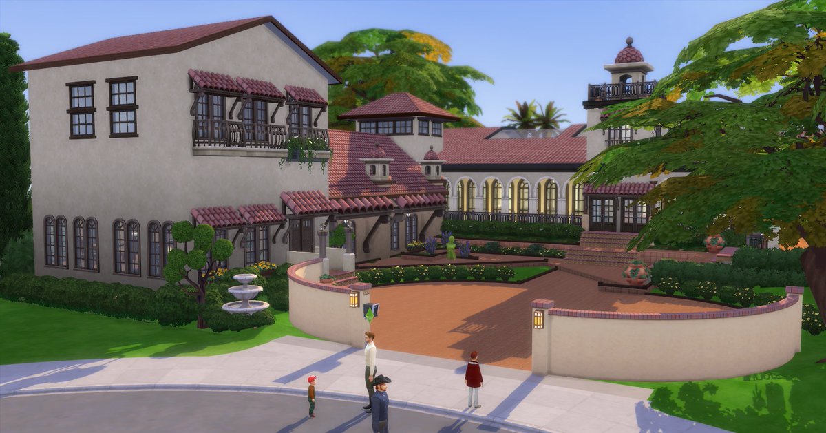 JasonSterlingRM's tweet photo. Still a ton of stuff left to do but an update on my base game only Spanish Revival estate. #TheSims4 #ShowUsYourBuilds #BaseGameOnly https://t.co/yfPQRiX4NN