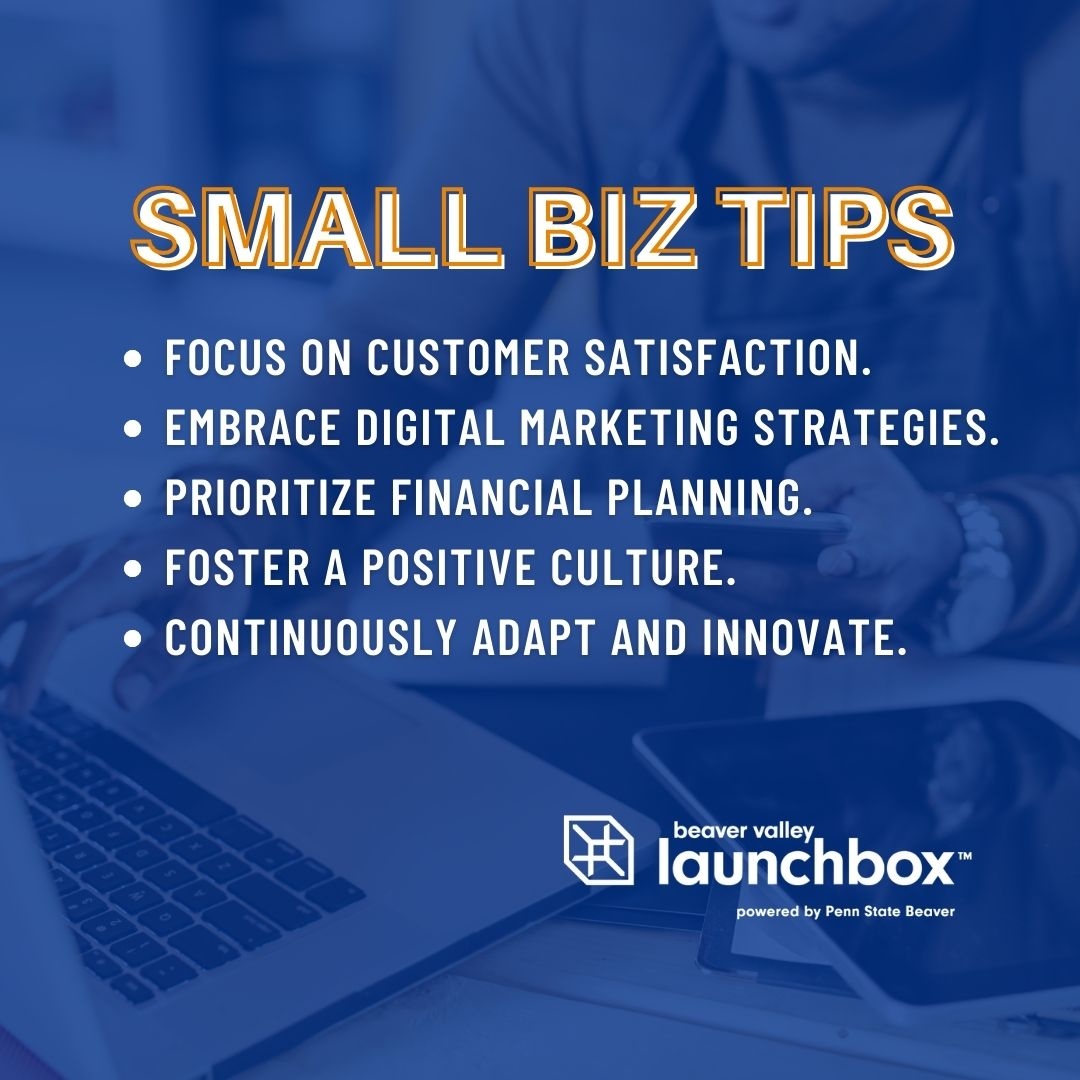 Small Business Tips 👇️

🔸Focus on customer satisfaction.
🔸Embrace digital marketing strategies.
🔸Prioritize financial planning.
🔸Foster a positive culture.
🔸Continuously adapt and innovate.

#SmallBusiness #TipsAndTricks #BeaverCountyPA