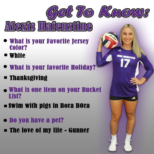 IW_Vball's tweet photo. Our Tiger spotlight goes to Alexis Hafenstine! 🐯🏐
Did you know? 
▫️Team Captain
▫️Junior
▫️Libero
▫️Pursuing teaching  

#WeAreIW https://t.co/2cbrtRAY87