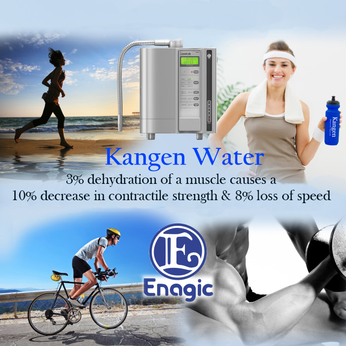 Super hydration The Hallmark of restructured Kangen Water® makes performance amazing. Electrical signaling lightning fast, more oxygen gets to  cells increasing VO2 max &amp; acidic waste that is often stored in fat cells is easily removed. This type of hydration reaches every cell.