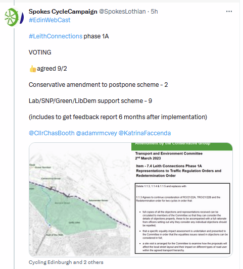 SpokesLothian's tweet photo. #EdinWebCast

Our tweet thread on @Edinburgh_CC 
 #TransportCommittee 2.3.23

🙋‍♀️#WPL #WorkplaceParkingLevy
🙋‍♀️#DrumBrae🚲segregation [with Spokes deputn by @harts_cyclery &amp; @Chrixoffer]
🙋‍♀️#Leith #LTN Low Traffic Nbd
🙋‍♀️#PavementParking

👍All agreed (but DrumBrae only part so far) https://t.co/gv6vL1vQ5N