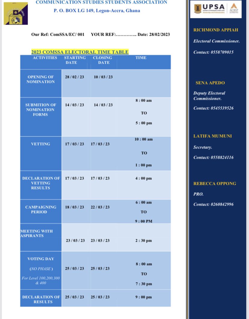ecupsasrc's tweet photo. ROADMAP FOR COMMUNICATION STUDIES STUDENTS ASSOCIATION (COMSSA) 2023. https://t.co/G469a6ifv4