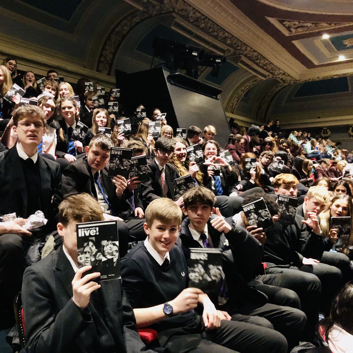 SherburnEnglish's tweet photo. A wonderfully inspiring day out at @gcsepoetrylive today. KS4 @sherburnhigh students heard from poets they are studying as part of their Literature GCSE as well as a lead examiner. Moving stories of life and love and loss #DameDuffy #AwesomeAgard #Poetry #WorldBookDay2023 https://t.co/6X9xzQur0L