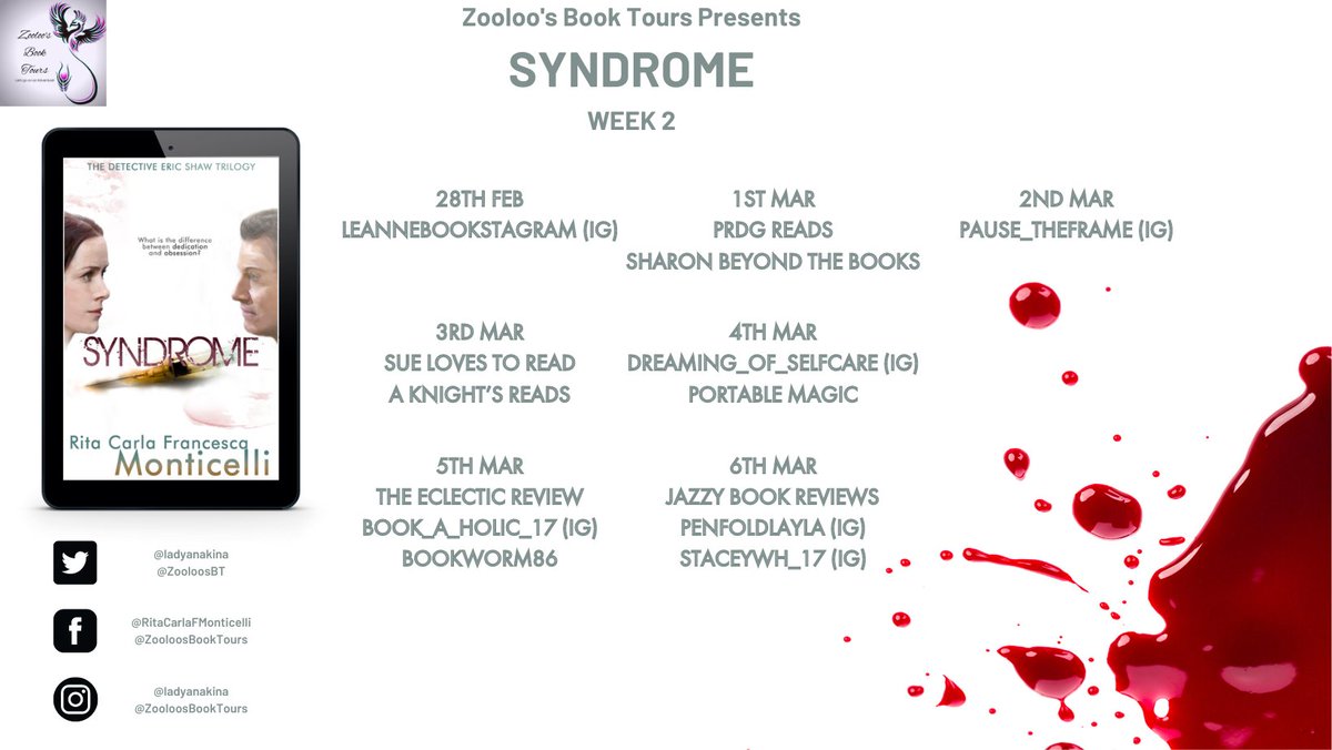 ZooloosBT's tweet photo. Review #pause_theframe
"There are some good twists in this story. If you liked the authorโs writing and storytelling style before then youโll love this book, as they flow similarly."
โก๏ธ https://t.co/hDXy9kVsny
@ladyanakina
#Syndrome #ZooloosBookTours https://t.co/hk4Ixtm28J