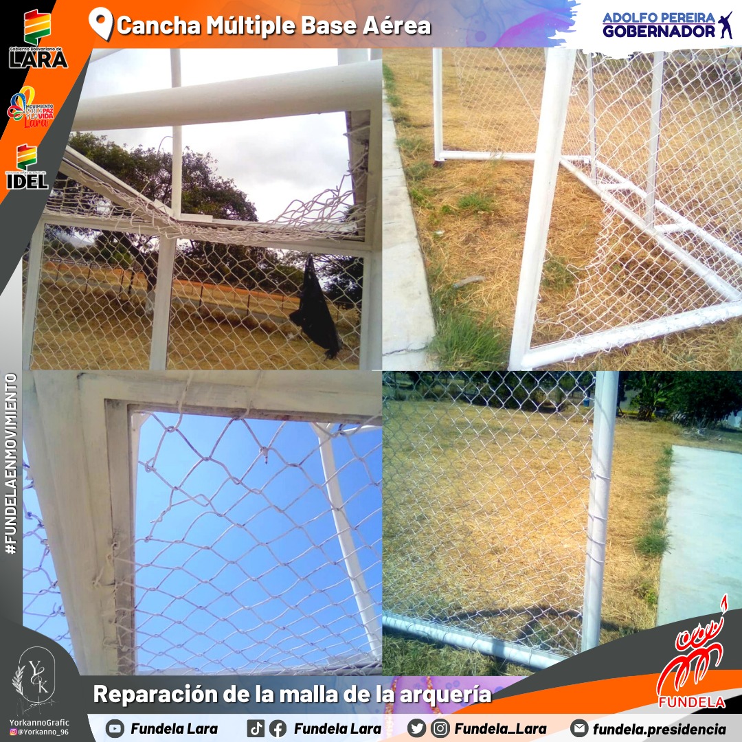 #2Mar La cuadrilla FUNDELA en Movimiento, también realizó reparaciones de arquerías, tableros de baloncesto, y parque infantil.
Seguimos trabajando con cariño para ustedes.
<a href="/AdolfoP_Oficial/">Adolfo Pereira Gobernador</a> <a href="/MervinMaldonad0/">Mervin Maldonado</a>
<a href="/NicolasMaduro/">Nicolás Maduro</a> <a href="/Miguelangel_gch/">Miguel González</a>
#ProducirEsIndependencia