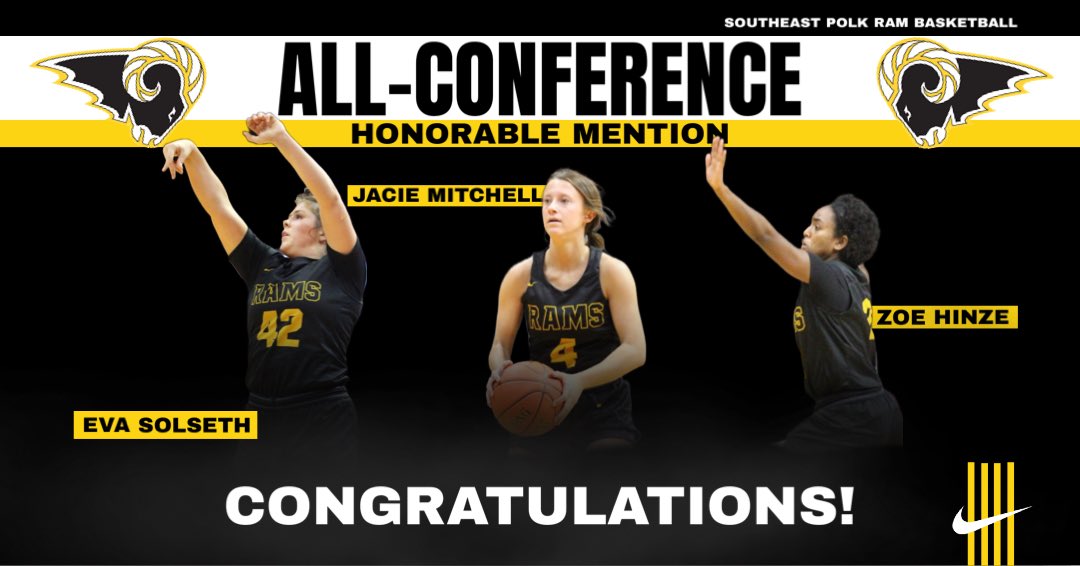 Congratulations Eva, Jacie, and Zoe on receiving All- Conference Honorable Mention this year!
